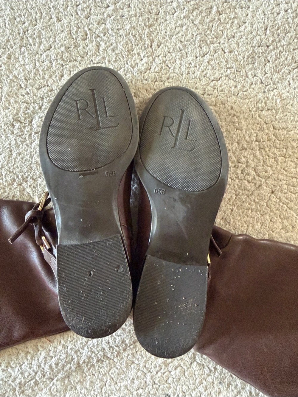 Lauren Ralph Lauren Brown Leather Mika Riding Boots 6.5 - Picture 4 of 10